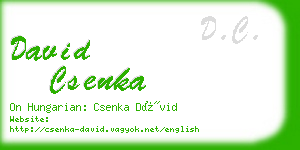 david csenka business card